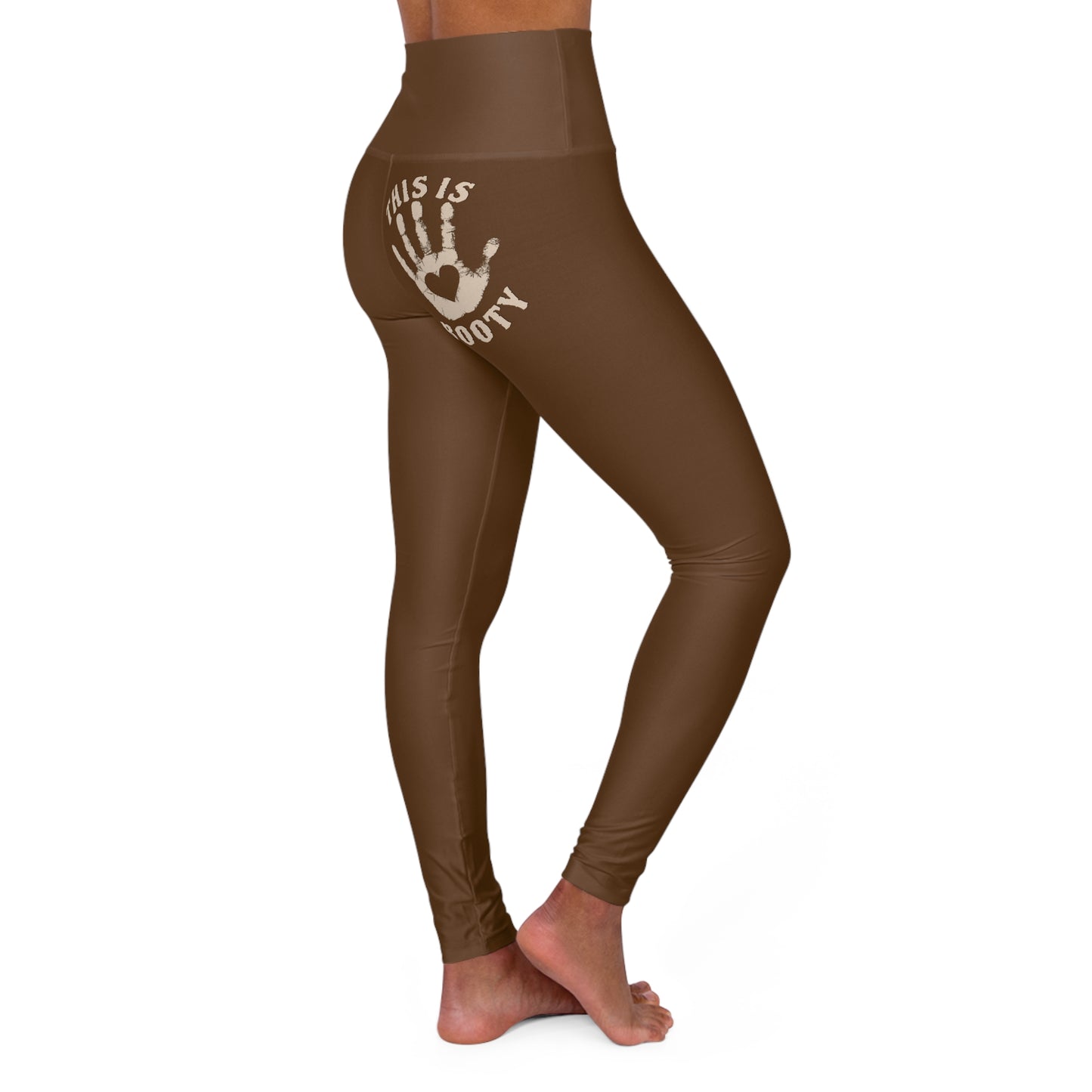 Copy of High-Waisted Yoga Leggings — “This Is My Booty” Handprint Activewear