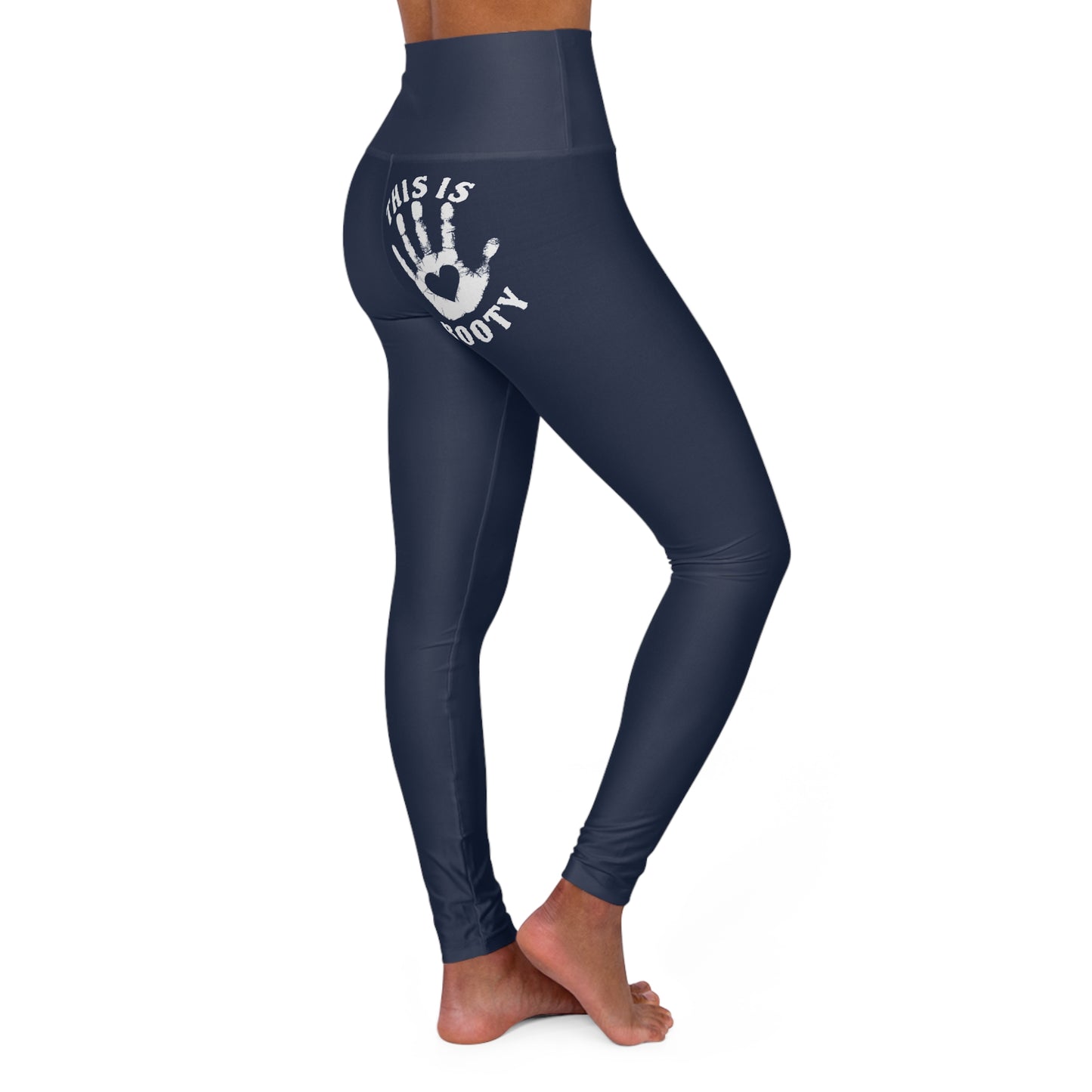 Copy of Copy of High-Waisted Yoga Leggings — “This Is My Booty” Handprint Activewear