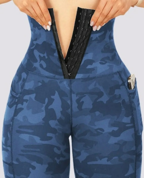 Tie Dye Print Tummy Control Butt Lifting Pocket Design Yoga Pants