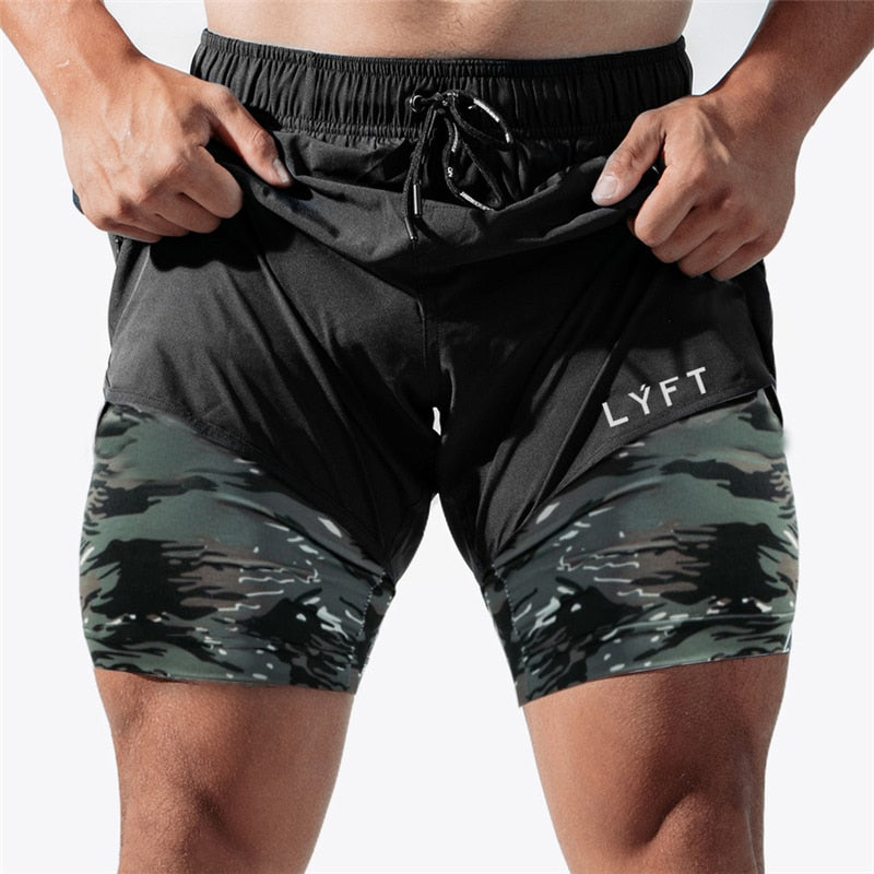 2-in-1 Camo Quick Dry Shorts
