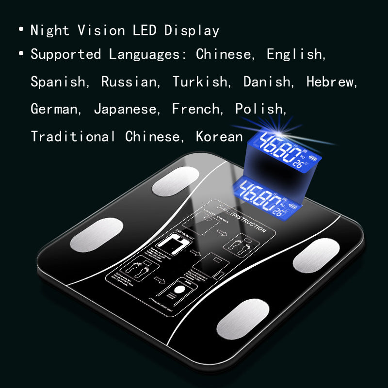 Body Fat Scale Bluetooth Bmi Body Scales Smart Wireless Digital