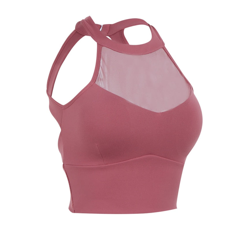 Women Mesh Patchwork Sports Top