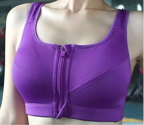 Sports Bras Vest W/ Front Zipper
