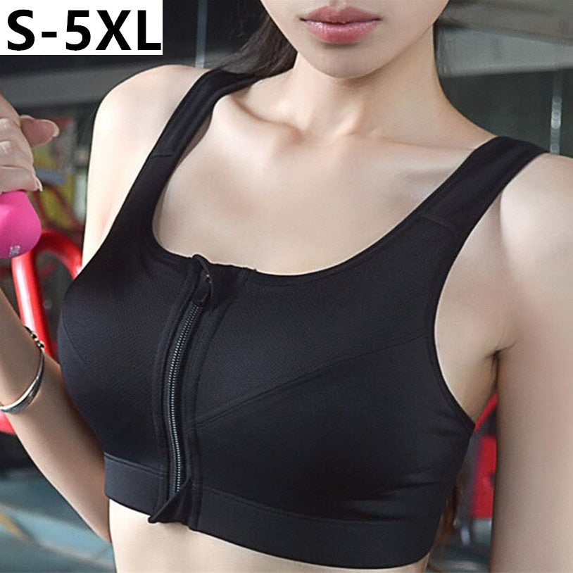 Sports Bras Vest W/ Front Zipper