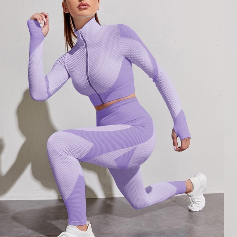 Women Tracksuit Outfits Yoga Set Fitness High Waist Leggings Gym