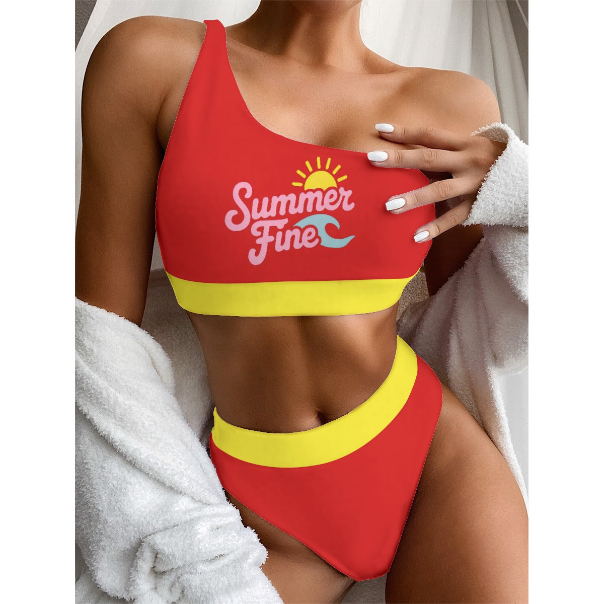 Summer Fine Bikini With Single Shoulder