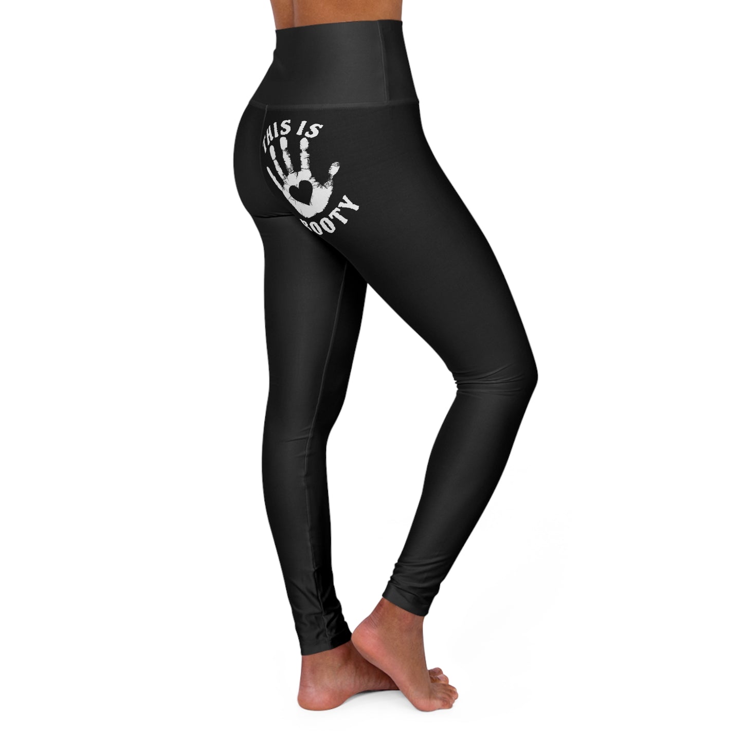 Copy of Copy of High-Waisted Yoga Leggings — “This Is My Booty” Handprint Activewear