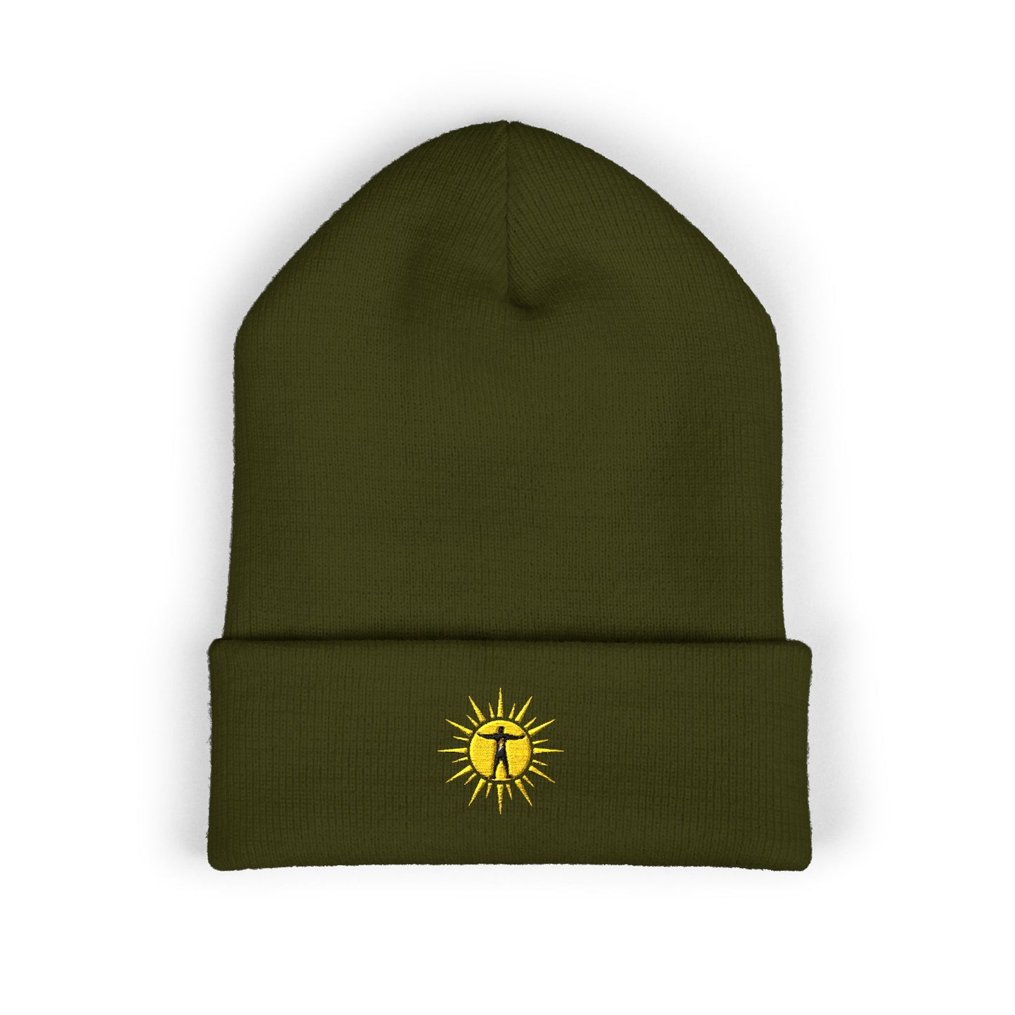 A&S Embroidered Sun Skull Cuffed Beanie