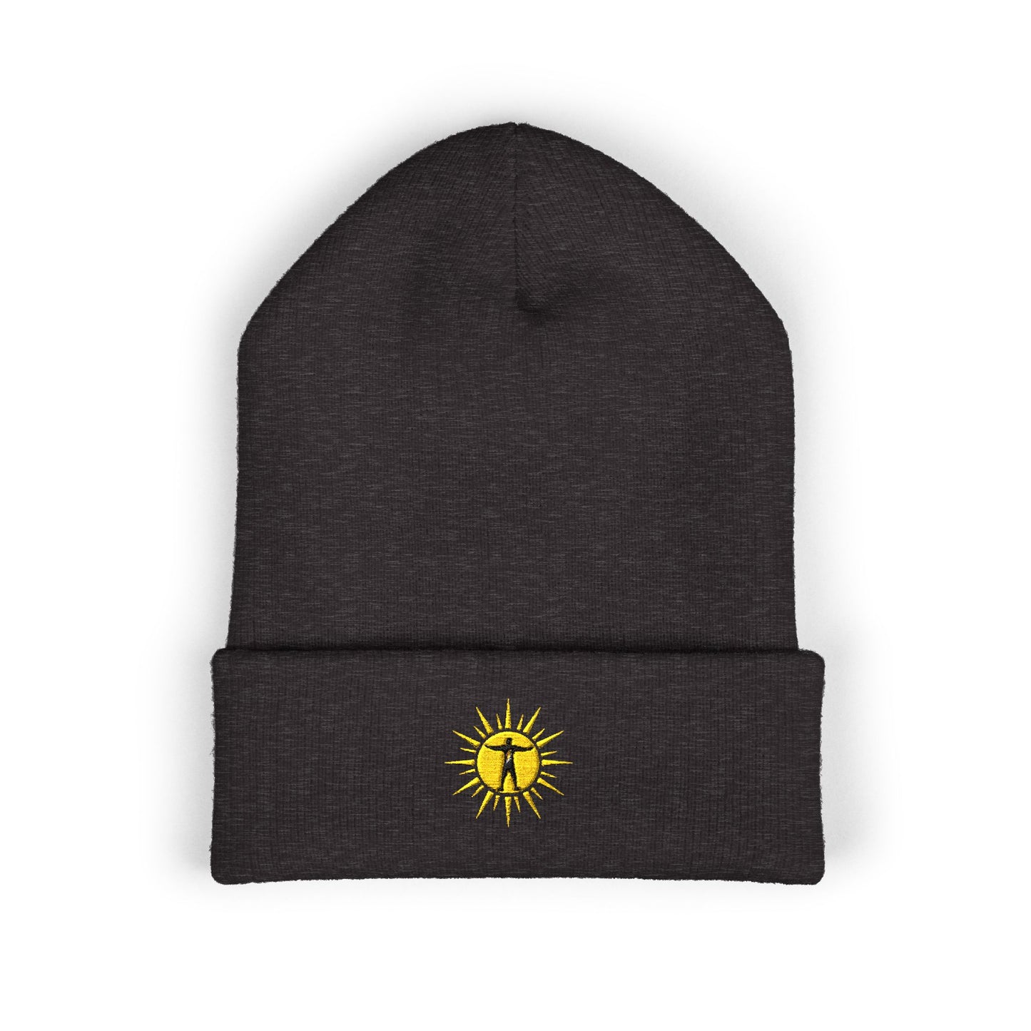 A&S Embroidered Sun Skull Cuffed Beanie
