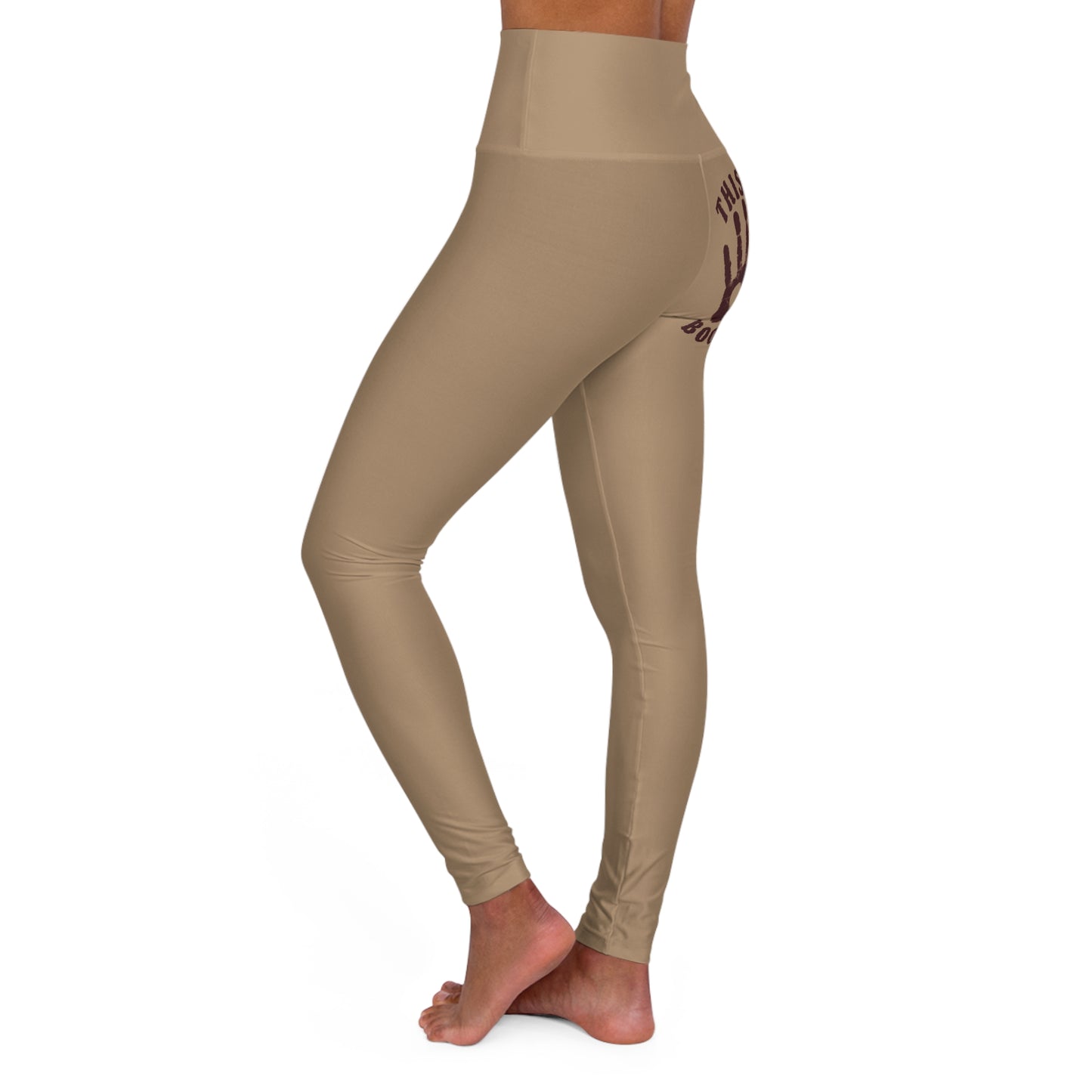 Copy of Copy of Copy of High-Waisted Yoga Leggings — “This Is My Booty” Handprint Activewear