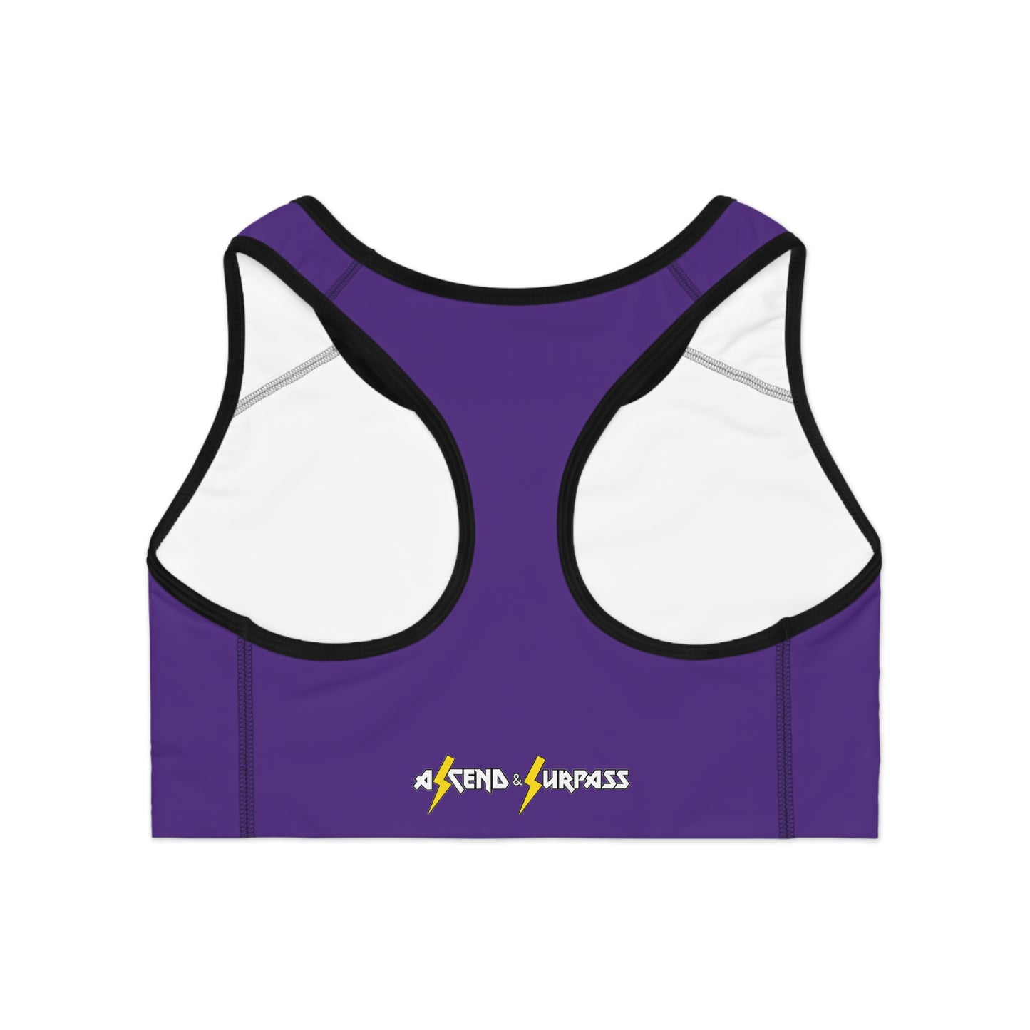 Purple Sunburst Sports Bra — "Ascend & Surpass" Racerback Activewear