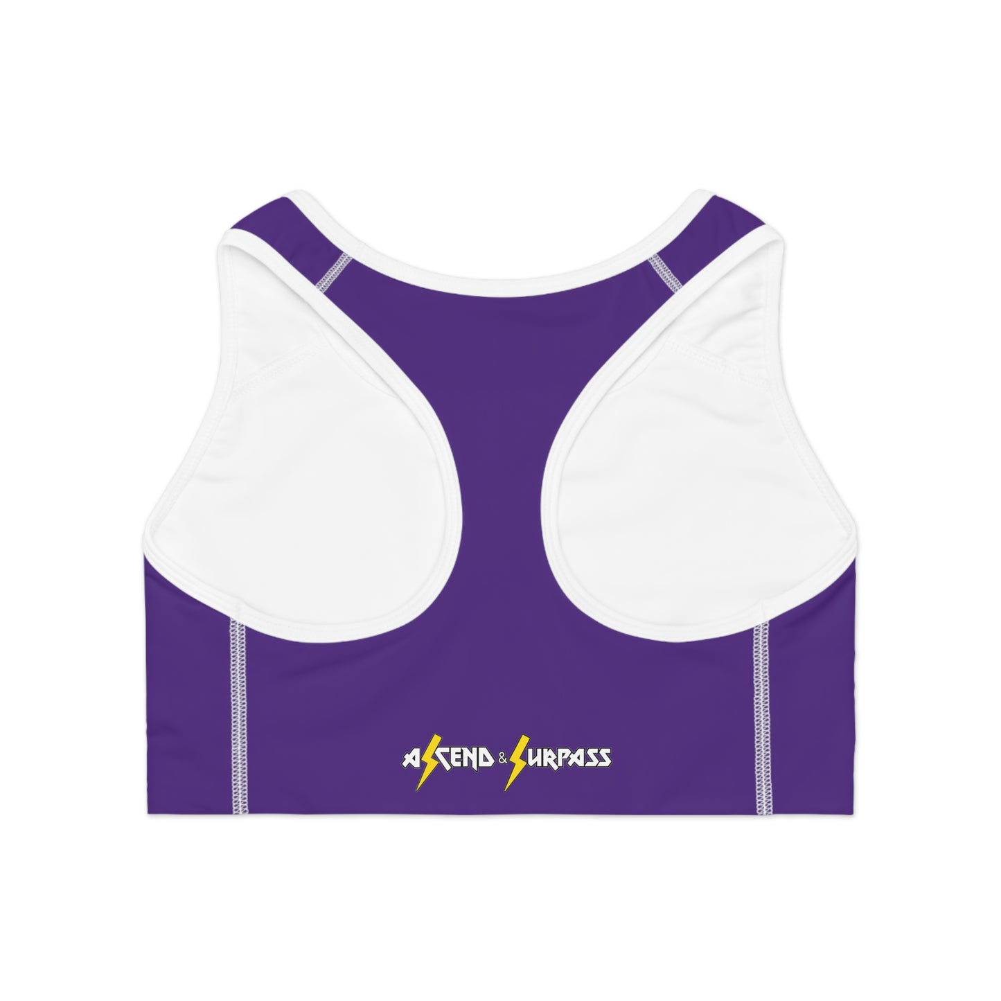 Purple Sunburst Sports Bra — "Ascend & Surpass" Racerback Activewear