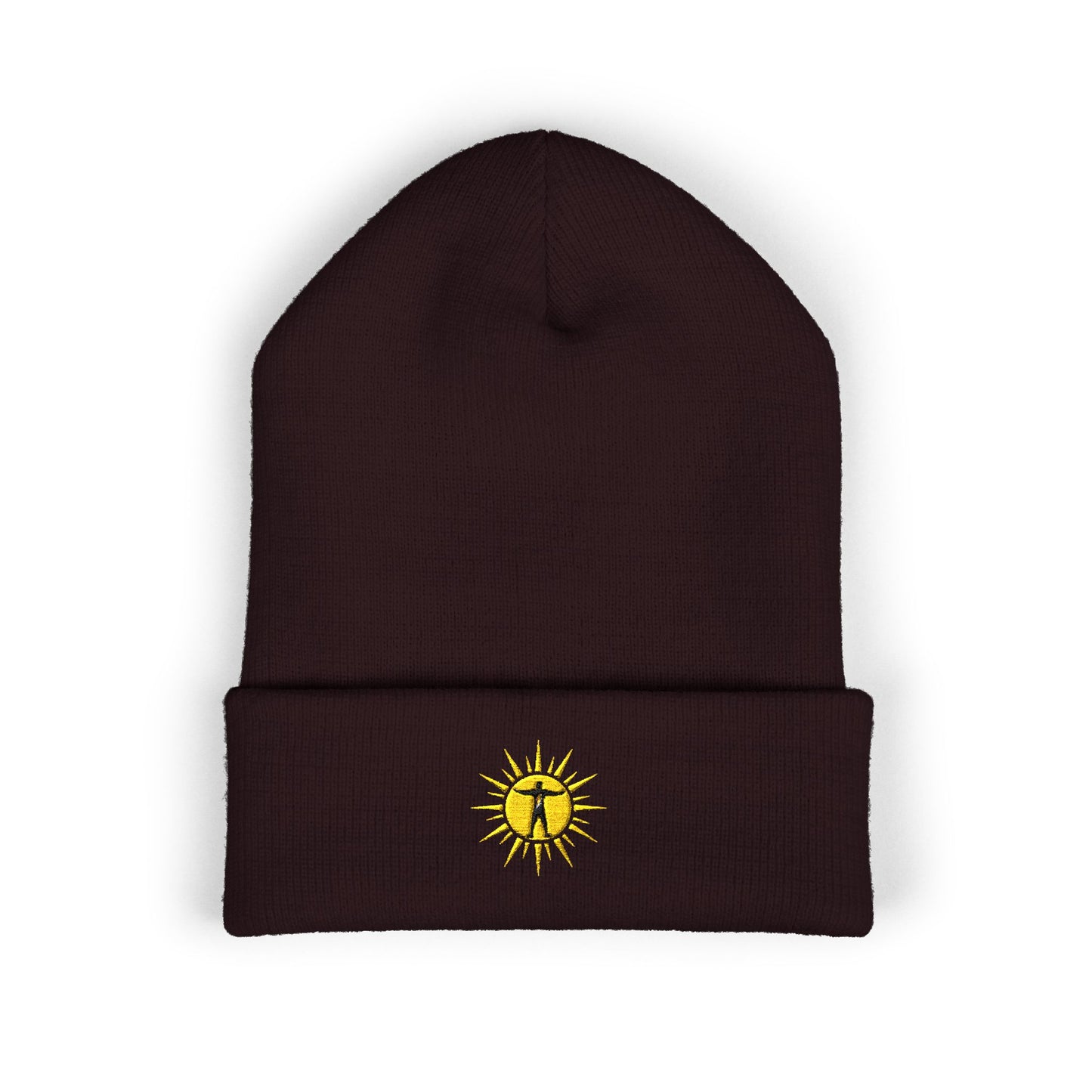 A&S Embroidered Sun Skull Cuffed Beanie