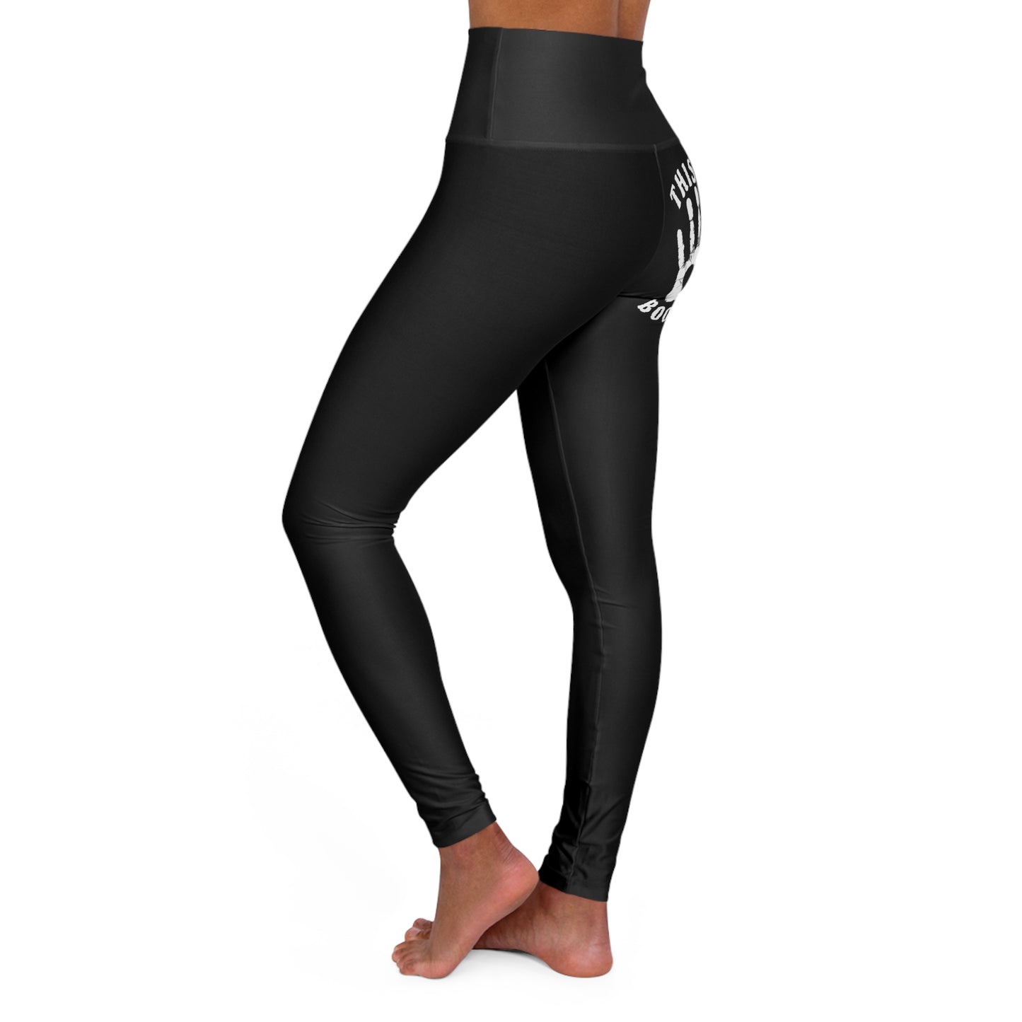 Copy of Copy of High-Waisted Yoga Leggings — “This Is My Booty” Handprint Activewear