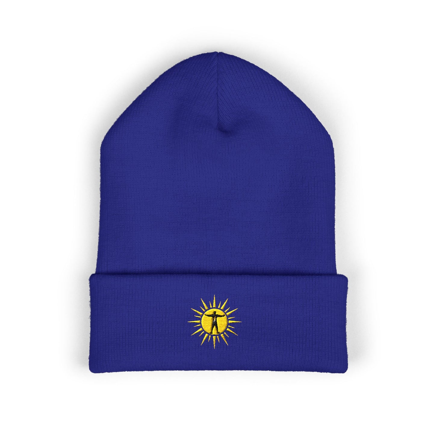 A&S Embroidered Sun Skull Cuffed Beanie