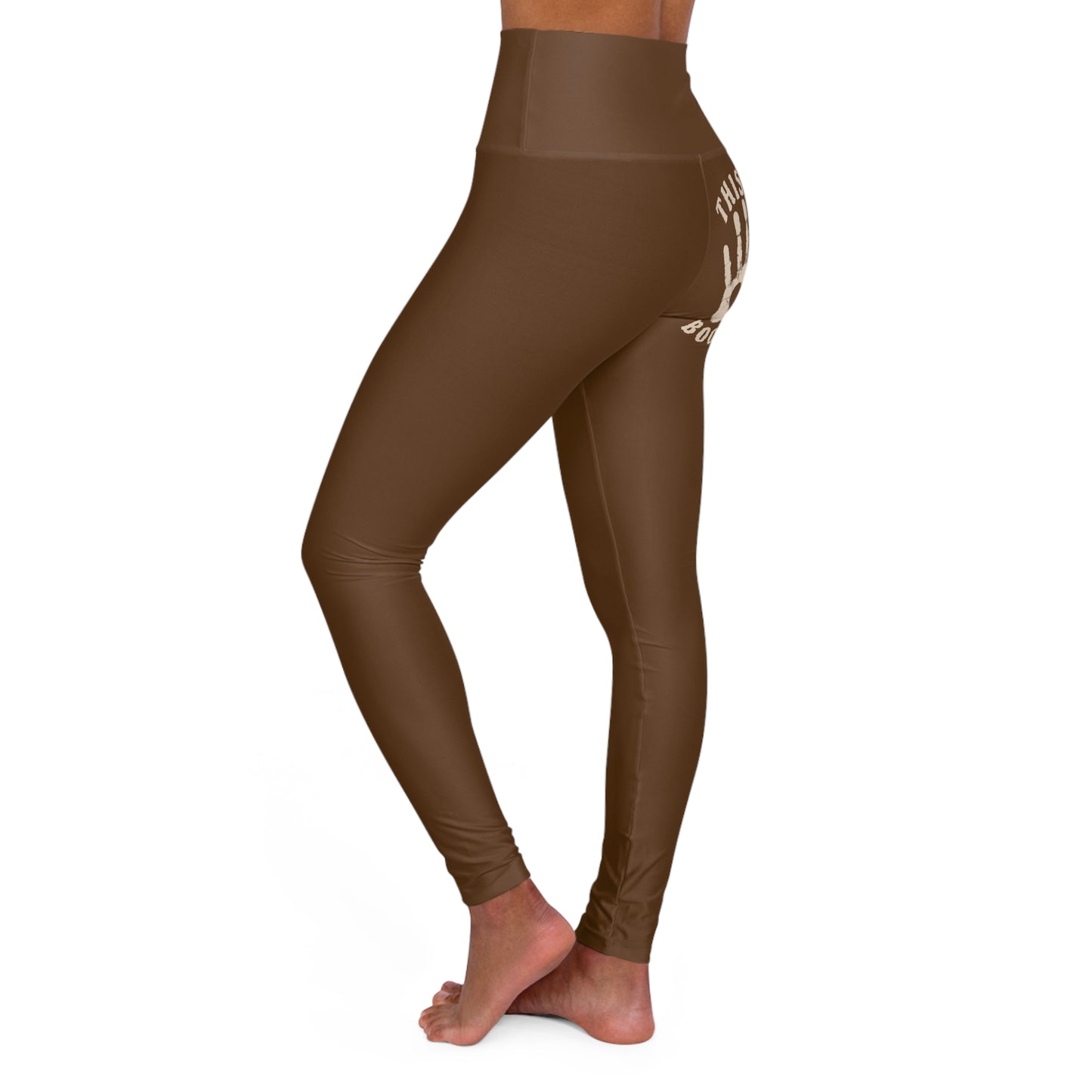 Copy of High-Waisted Yoga Leggings — “This Is My Booty” Handprint Activewear
