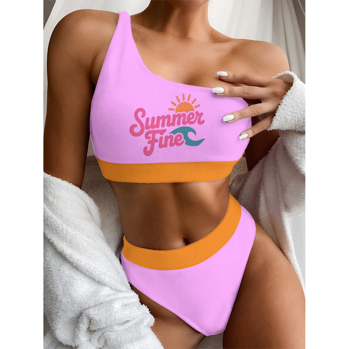 Summer Fine Bikini With Single Shoulder