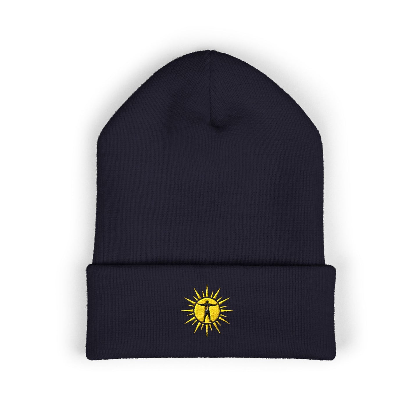A&S Embroidered Sun Skull Cuffed Beanie