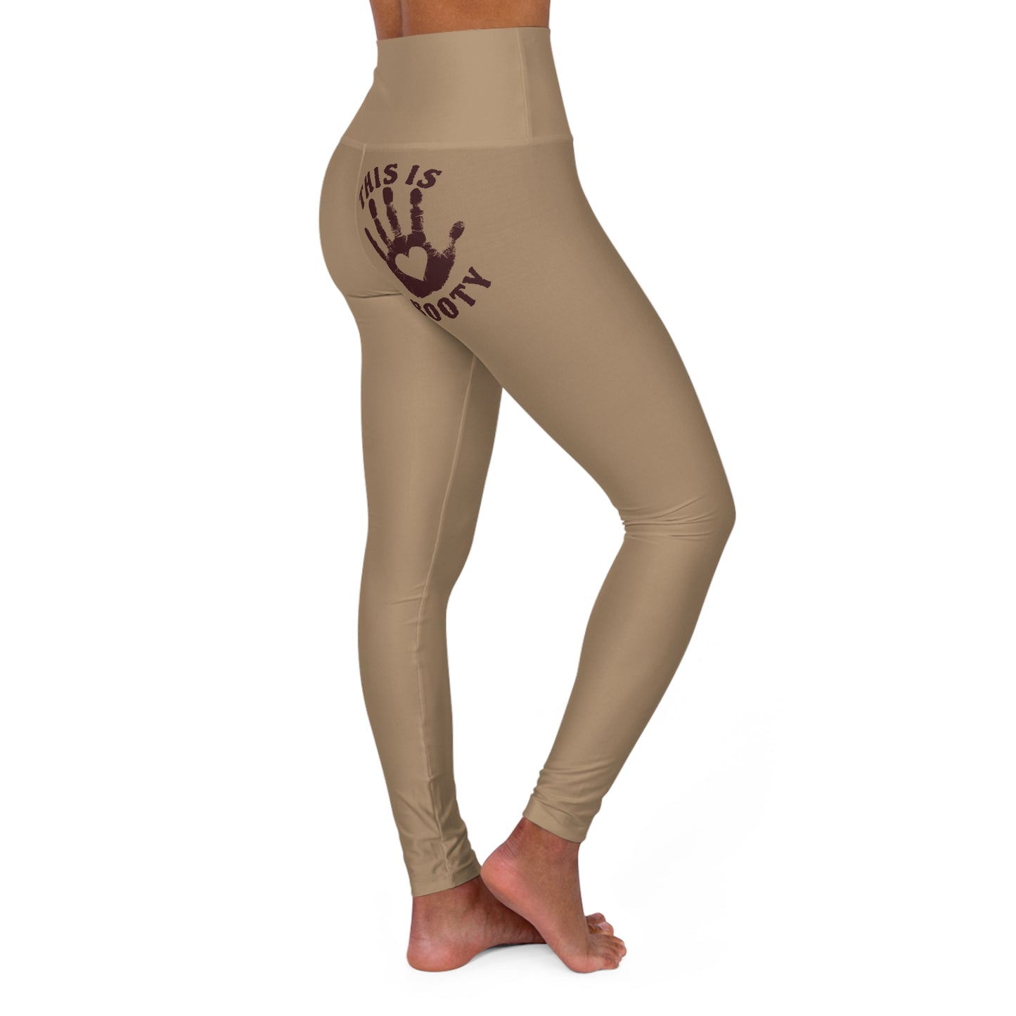 Copy of Copy of Copy of High-Waisted Yoga Leggings — “This Is My Booty” Handprint Activewear