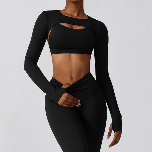 Women Long Sleeve Crop Top