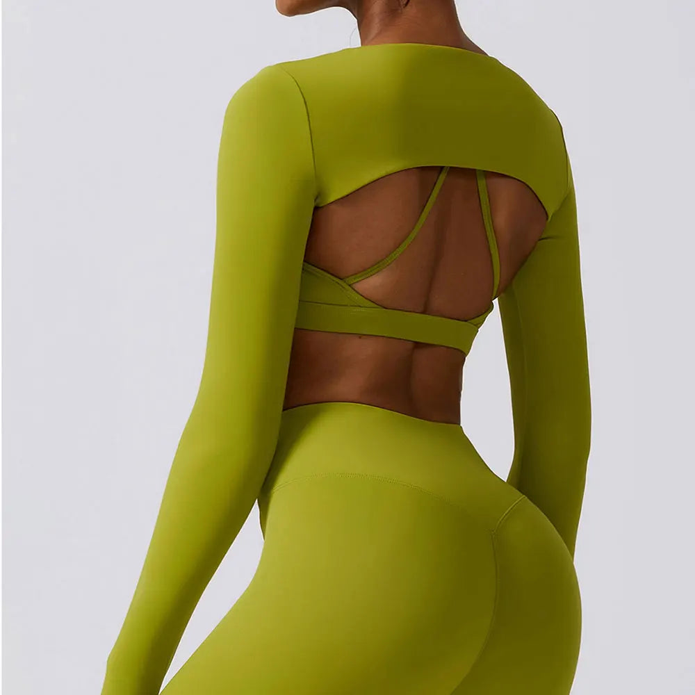 Women Long Sleeve Crop Top