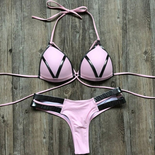 Gold Stripe Bikini Sets