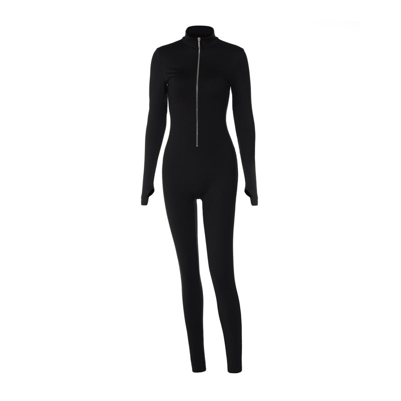 Long Sleeve Zipper Yoga Jumpsuit